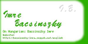 imre bacsinszky business card